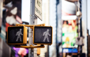 Keep walking New York traffic sign